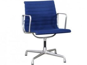 Vitra Eames EA108 blue hopsak aluminium group chair 1a