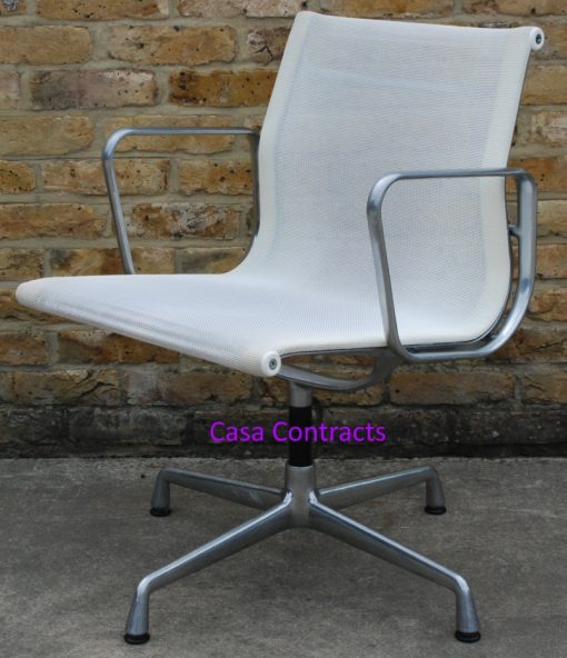 Vitra Eames EA108 White Mesh Aluminium Group Chair 6