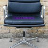 Vitra Eames EA208 black leather Soft Pad Chair 3