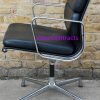 Vitra Eames EA208 black leather Soft Pad Chair 6
