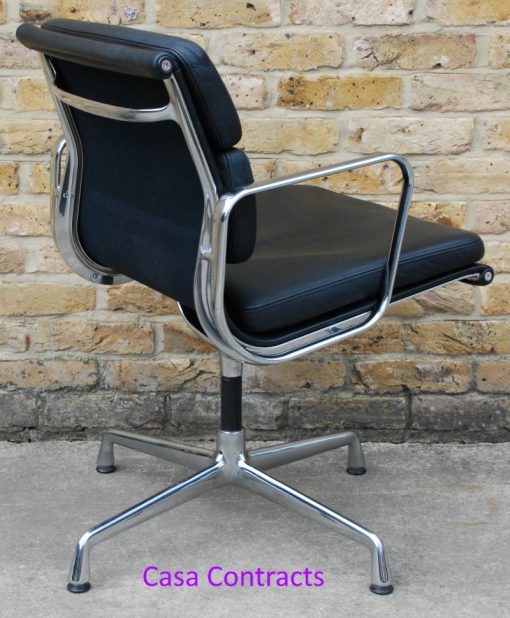 Vitra Eames EA208 black leather Soft Pad Chair 8