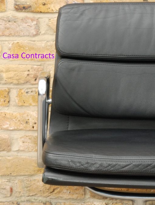 Vitra Eames EA208 black leather Soft Pad Chair 9