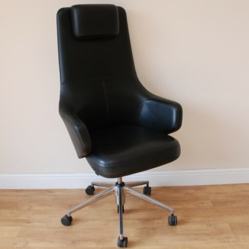 Vitra Grand Executive High Back Chair in Black Leather 12