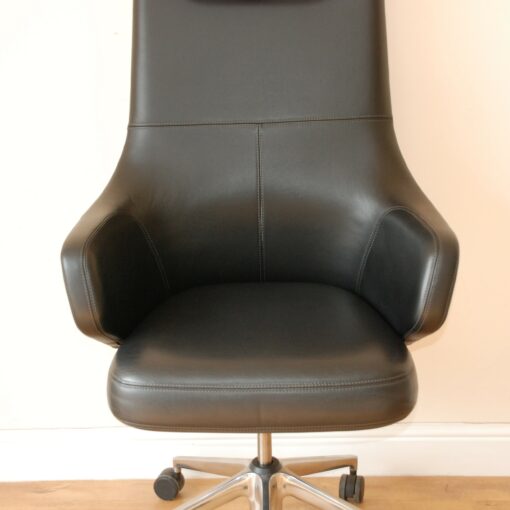 Vitra Grand Executive High Back Chair in Black Leather 2
