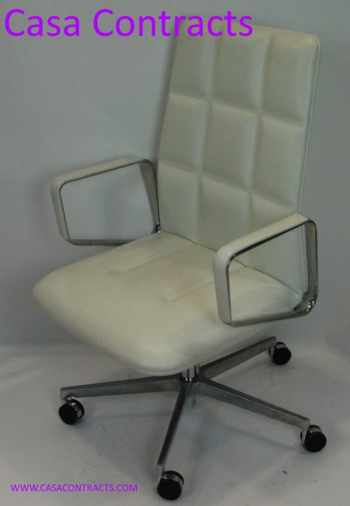 Walter Knoll white leather executive LEAD chair