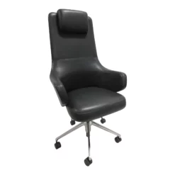 Vitra Grand Executive High Back Chair in Black Leather